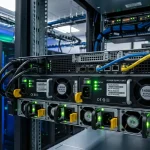 Redundantní napájecí a síťové moduly v enterprise serveru